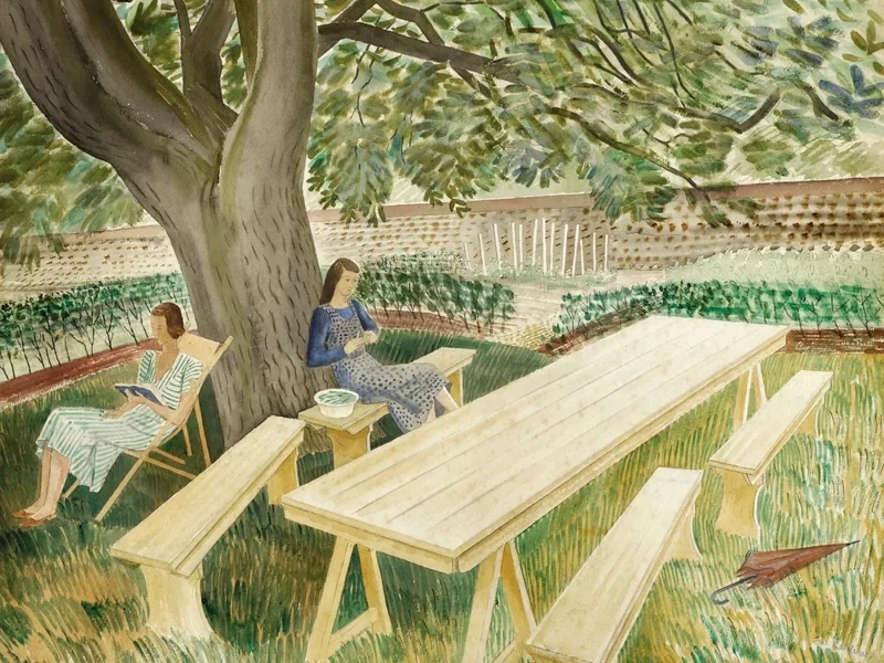 1903-Eric William Ravilious - Due donne in un giardino